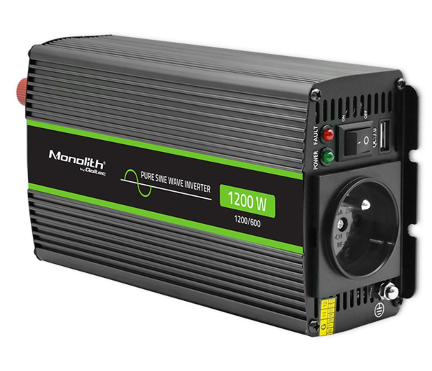 Qoltec Przetwornica napięcia 600W/1200W 12V na 230V - 1144894 - zdjęcie